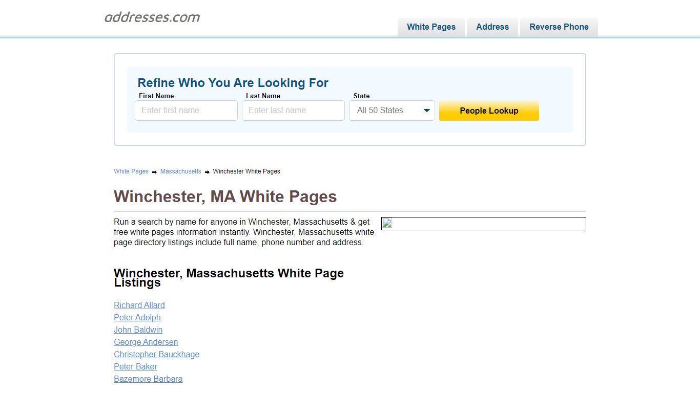 White Pages - Find People In | Addresses